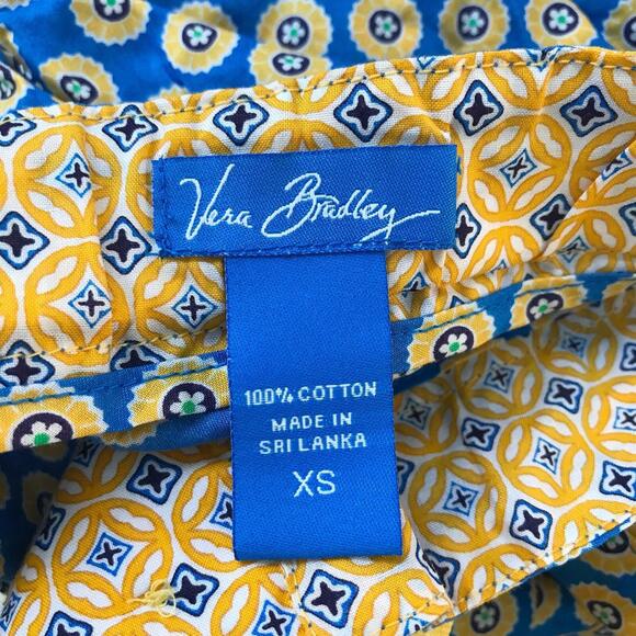 NWT Vera Bradley - Riviera blue cotton PJ pants in tote bag, size XS - Picture 7 of 7